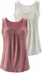 Strandtop LASCANA "mit sch&ouml;nem Druck", Damen, Gr. 32/34, lila (beere, creme), Single