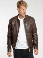 Lederjacke MAZE "Lederjacke 42020524", Herren, Gr. S, braun (schwarz braun),