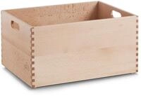 Holzkiste ZELLER PRESENT, beige (natur), B:40cm H:21cm T:30cm, Massivholz,