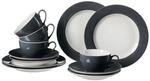 Geschirr-Set RITZENHOFF & BREKER "Kaffeeservice Doppio 12er Set", grau (anthrazit),