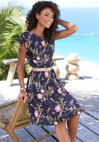 Jerseykleid VIVANCE "mit Blumenprint und Raffungen auf den Schultern", Damen, Gr. 34,