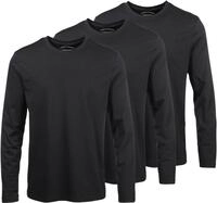 Langarmshirt MAN'S WORLD "neue Farbe ", Herren, Gr. 40/42 (XS), schwarz (3xschwarz),