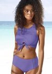 Crop-Bikini-Top VENICE BEACH "Planet", Damen, Gr. 38, Cup A/B, lila (flieder),