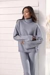 Sweater ELBSAND, Damen, Gr. 36/38, blau (rauchblau meliert), Feinstrick,
