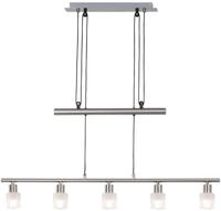 BRILLIANT LED Pendelleuchte "LEA", grau (chromfarben), 5, Leuchten, 5 x E14 max. 4W,