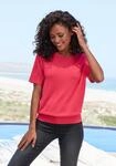 Kurzarmshirt VIVANCE "mit breitem Bund", Damen, Gr. 32/34, rot (korallenrot),