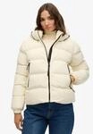 Steppjacke SUPERDRY "HOODED SPORTS PUFFER JACKET", Damen, Gr. XS, wei&szlig; (sanftes
