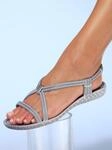 Sandalette SIEBI`S, Damen, Gr. 37, grau, Synthetik, Schuhe Sandalette