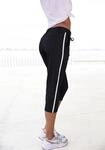 Caprihose LASCANA, Damen, Gr. 32, N-Gr, schwarz, Obermaterial: 70% Viskose, 25%