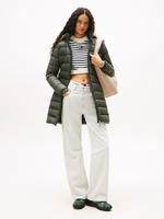 Steppmantel TOMMY JEANS "TJW ESSENTIAL HOODED DOWN COAT", Damen, Gr. XS (34), gr&uuml;n