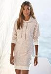 Sweatkleid LASCANA, Damen, Gr. 32/34, N-Gr, beige (nougat, beige), Sweatware,