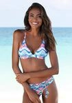 Triangel-Bikini-Top VENICE BEACH "Face", Damen, Gr. 32, Cup A, blau (blau, orange),