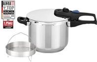 Schnellkochtopf ELO "Praktika Plus 6l mit D&uuml;nsteinsatz", silber (edelstahl),