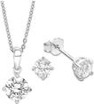 Schmuckset AMOR "9964963, 9964888 Halskette und Ohrringe", silber (silberfarben,