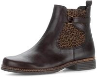 Chelseaboots GABOR, Damen, Gr. 36, dunkelbraun, leo, Elastischer Einsatz, Kalbsleder,