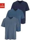T-Shirt H.I.S "mit V-Ausschnitt, V-neck, Unterziehshirt", Herren, Gr. 4/S, blau