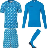 Sportanzug UHLSPORT "Torwart-Sets Progressive Kids", Kinder, Gr. 128, blau (cyan,