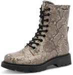 Schn&uuml;rstiefelette TAMARIS, Damen, Gr. 36, beige (beige snake), Textil,