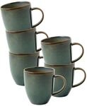 Becher "Kaffeebecher Crafted 358 ml 6er Set", bunt (breeze), 6 tlg., Porzellan, LIKE.