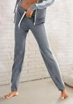 Loungehose BENCH. LOUNGEWEAR, Damen, Gr. 32/34, N-Gr, grau (stone, wei&szlig;), Jersey,
