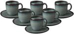 Tasse "Kaffeetassen mit Untertassen Lave 190 ml 6er Set", grau (gris), Steingut,