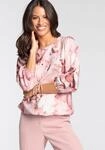 Druckbluse LAURA SCOTT, Damen, Gr. 36, gr&uuml;n (gr&uuml;n, flieder), Web, Obermaterial: