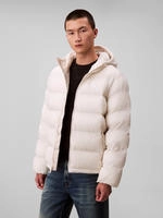 Steppjacke CALVIN KLEIN JEANS "LS NYLON MONOGRAM PUFFER JKT", Herren, Gr. S, beige