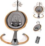 Babywippe BABYGO "Homey", Baby, beige (wood optic), Aluminium, Polyester, Babywippen