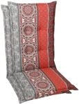 Sesselauflage GO-DE "Mittellehner", rot (rot, grau), B:110cm H:8cm T:50cm, Bezug: 65%
