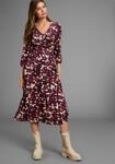 Midikleid LAURA SCOTT, Damen, Gr. 36, N-Gr, rot (bordeaux, gemustert), Jersey,