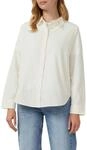 Hemdbluse S.OLIVER, Damen, Gr. 34, beige (ecru), Cord, Obermaterial: 100% Baumwolle,