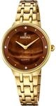 Quarzuhr FESTINA "Mademoiselle", gold (goldfarben, braun), Armbanduhren, Damen,