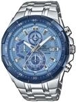 Chronograph CASIO EDIFICE, blau (silberfarben, blau), Armbanduhren, Herren,