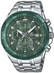 Chronograph CASIO EDIFICE, gr&uuml;n (silberfarben, gr&uuml;n), Armbanduhren, Herren,