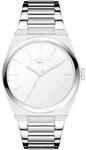 Quarzuhr LIEBESKIND BERLIN "Minimalist 48 mm", silberfarben, Armbanduhren, Herren,