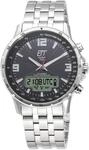 Funk-Multifunktionsuhr ETT "Professional WorldTimer", silber (silberfarben, schwarz,