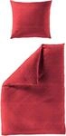 Bettw&auml;sche BIERBAUM "Chic Uni", rot, B/L: 155cm x 220cm, 1 Stk., 1 Stk., Seersucker,