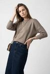 Rundhalspullover SAINT TROPEZ "A2561, MilaSZ R-Neck", Damen, Gr. L, braun (atmos