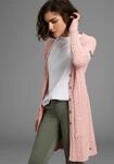 Longstrickjacke KANGAROOS, Damen, Gr. 32/34, rosa (rosa, meliert), Strick,