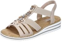 Sandale RIEKER, Damen, Gr. 37, beige, Lederimitat, Schuhe Sandale, Sommerschuh,