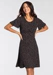 Jerseykleid LAURA SCOTT, Damen, Gr. 42, N-Gr, schwarz (schwarz, rosa), Single Jersey,