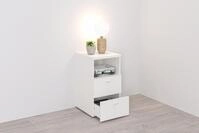 Nachtkonsole FMD "Suva", wei&szlig;, B:35cm H:60cm T:40cm, Holzwerkstoff, Sideboards,