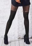 Overknee-Strumpfhose BUFFALO "Feinstrumpfhose in Strapsoptik 20-60DEN", Damen, Gr.
