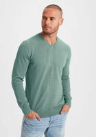 Strickpullover H.I.S, Herren, Gr. S (44/46), gr&uuml;n (mint, meliert), Feinstrick,