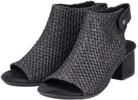 Sandalette RIEKER, Damen, Gr. 36, schwarz (schwarz, schwarz), Textil, Schuhe