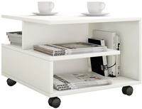 Couchtisch VCM "Holz Sofatisch Couchtisch Rollen rollbar Stango S", wei&szlig;, B:50cm