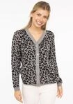 Strickjacke ZWILLINGSHERZ "Gestrickter-Leo", Damen, Gr. S/M, grau (mittelgrau),