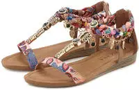 Sandale LASCANA "Sommerschuh, Sandalette, offener Schuh", Damen, Gr. 35, bunt (rosa,