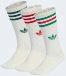 Sportsocken ADIDAS ORIGINALS "3-STREIFEN HIGH CREW, 3 PAAR", Damen, Gr. S (37/39),