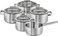 Topf-Set HANSEATIC "PREMIUM", silberfarben, T&ouml;pfe, Topf-Set, handfreundliche Griffe,
